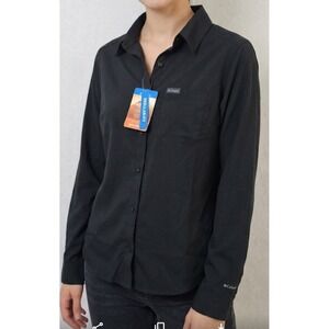 Columbia Shirt Women's Omni-Shade Black Long Sleeve Sun Protection SZ M